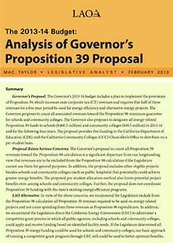 Proposition 39: Investing in California’s Future
